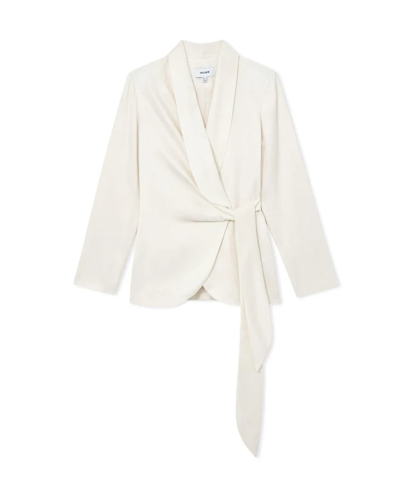 Reiss Women's Clover Tie-Front Wrap Suit Jacket