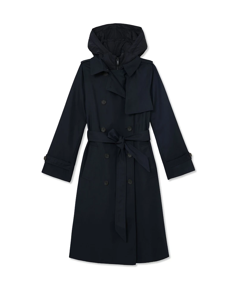 Reiss Women's Azura Hooded Double-Breasted Trench Coat