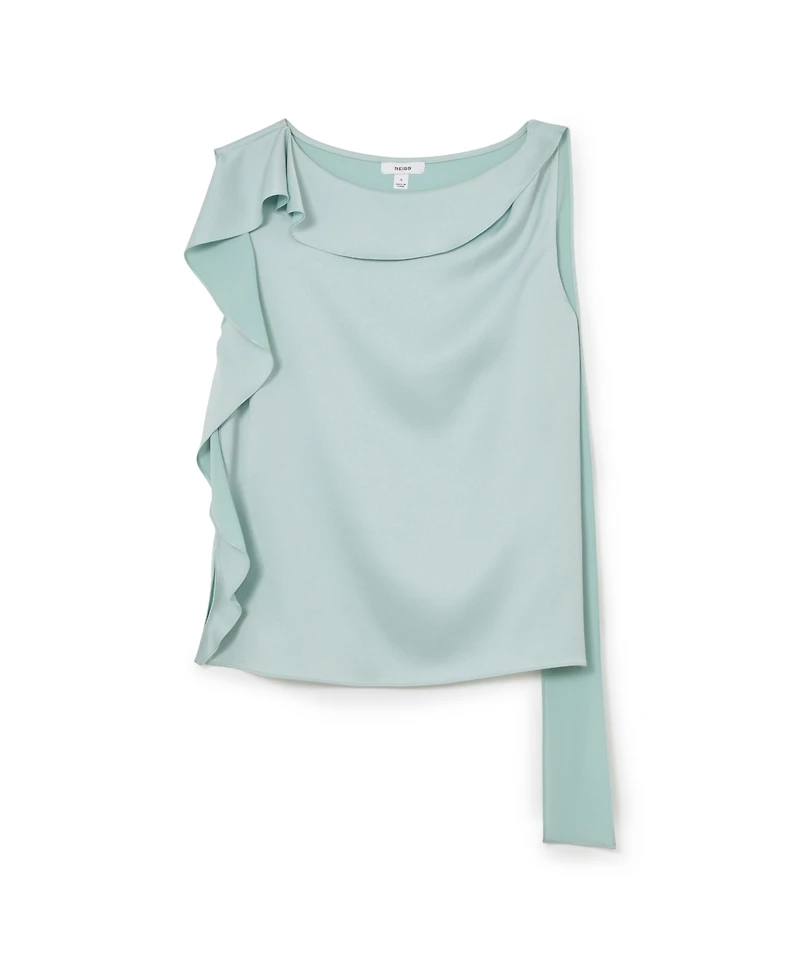 Reiss Women's Hanna Cowl Neck Satin Sleeveless Top