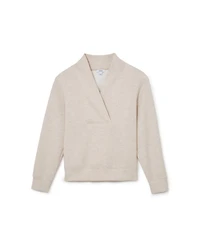 Reiss Women's Annabel Premium Interlock Shawl-Neck Sweatshirt