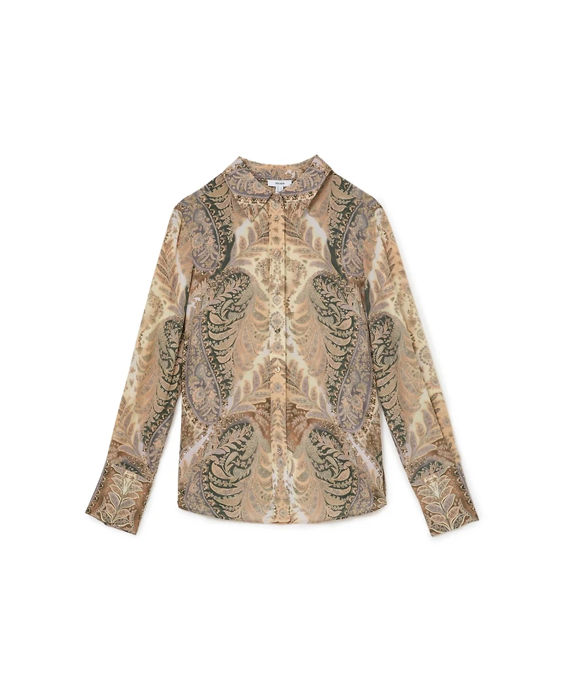 Reiss Women's Katiya Paisley-Print Collared Shirt