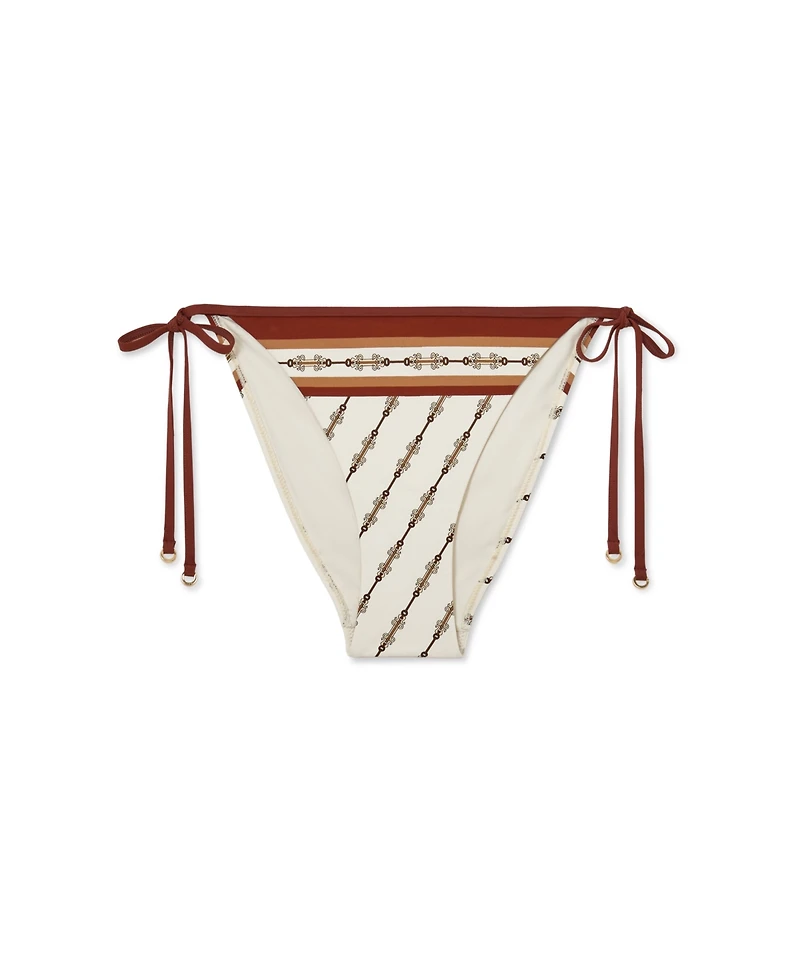 Reiss Women's Tina Chain-Print Side-Tie Bikini Bottoms