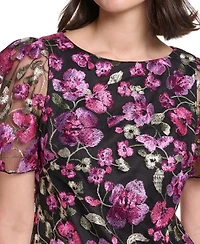 Jessica Howard Petite Short-Sleeve Boat Neck Flared Dress
