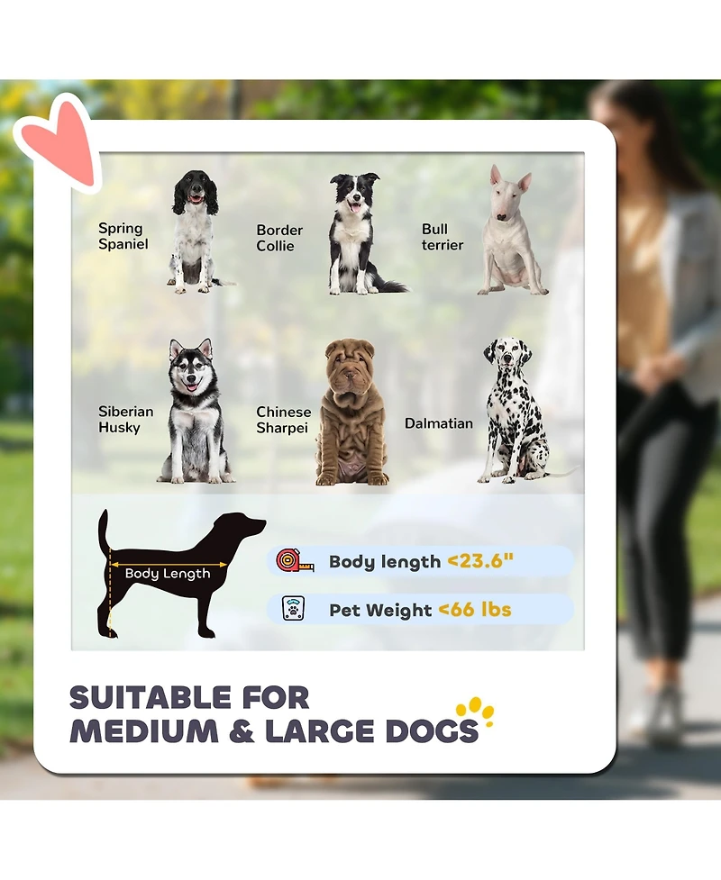 PawHut One-Click Foldable Dog Stroller for M L Dogs, Pet Stroller,