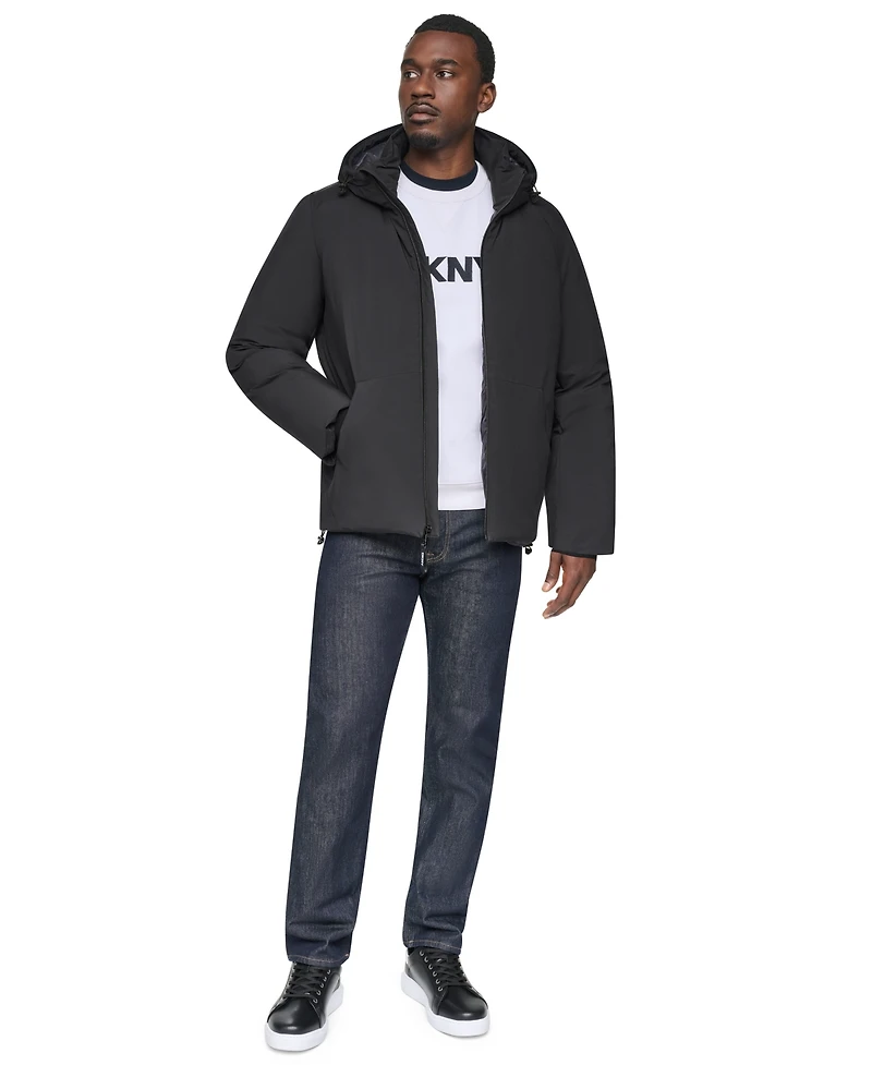 Dkny Men's Midweight Stretch Hooded Puffer Jacket