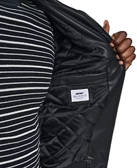 Dkny Men's Faux Leather Bomber Jacket