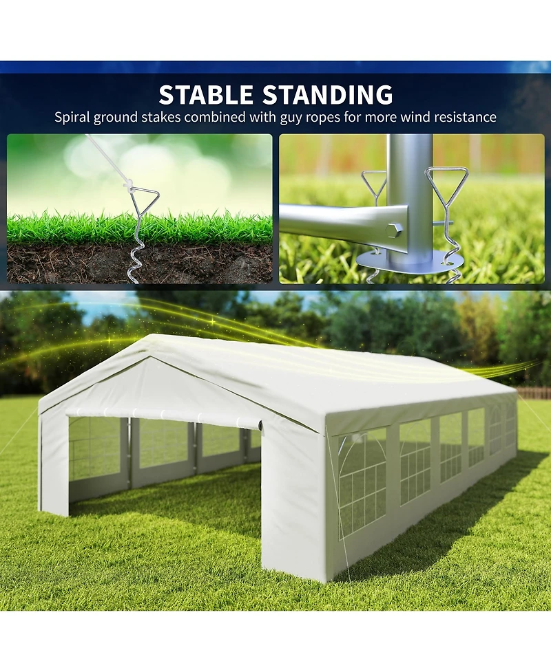 Outsunny 20' x 40' Heavy-duty Large Wedding Tent with Sidewalls,