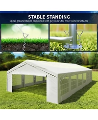 Outsunny 20' x 40' Heavy-duty Large Wedding Tent with Sidewalls,
