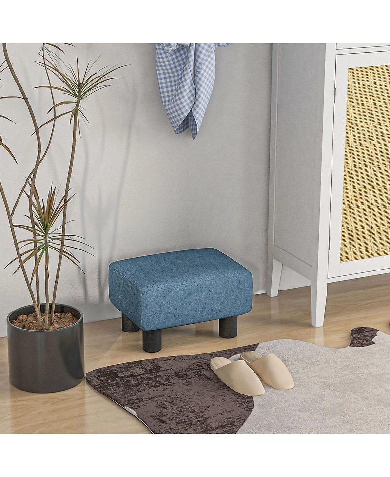 16” Cubed Modern Linen Fabric Pouf Footrest Ottoman Furniture