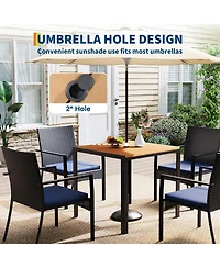homfan 5 Piece Outdoor Bar Table and Chair Set for Your Patio