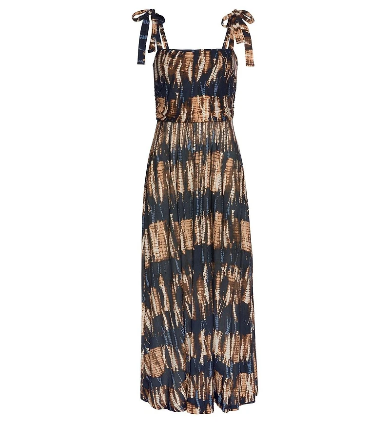 Lascana Women's Viscose Tropical Print Tie Strap Slit Halter-Neck Maxi Dress