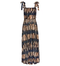 Lascana Women's Viscose Tropical Print Tie Strap Slit Halter-Neck Maxi Dress