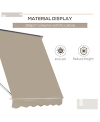 Outsunny Drop Retractable Window Awning Canopy Sun Shade Shelter Arm Manual