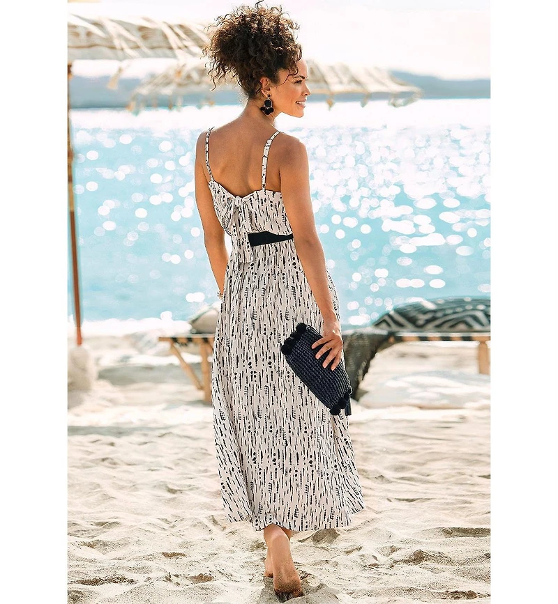 Lascana Women's Printed Tie Back Maxi Dress