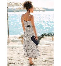 Lascana Women's Printed Tie Back Maxi Dress