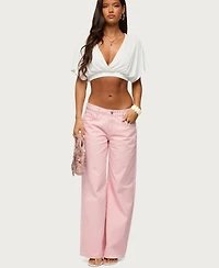 Edikted Women's Candela V Neck Crop Top