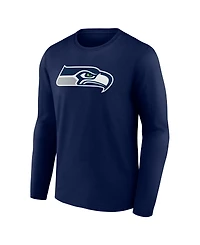 Logo Athletic Men's College Navy Seattle Seahawks Primary Long Sleeve T-Shirt