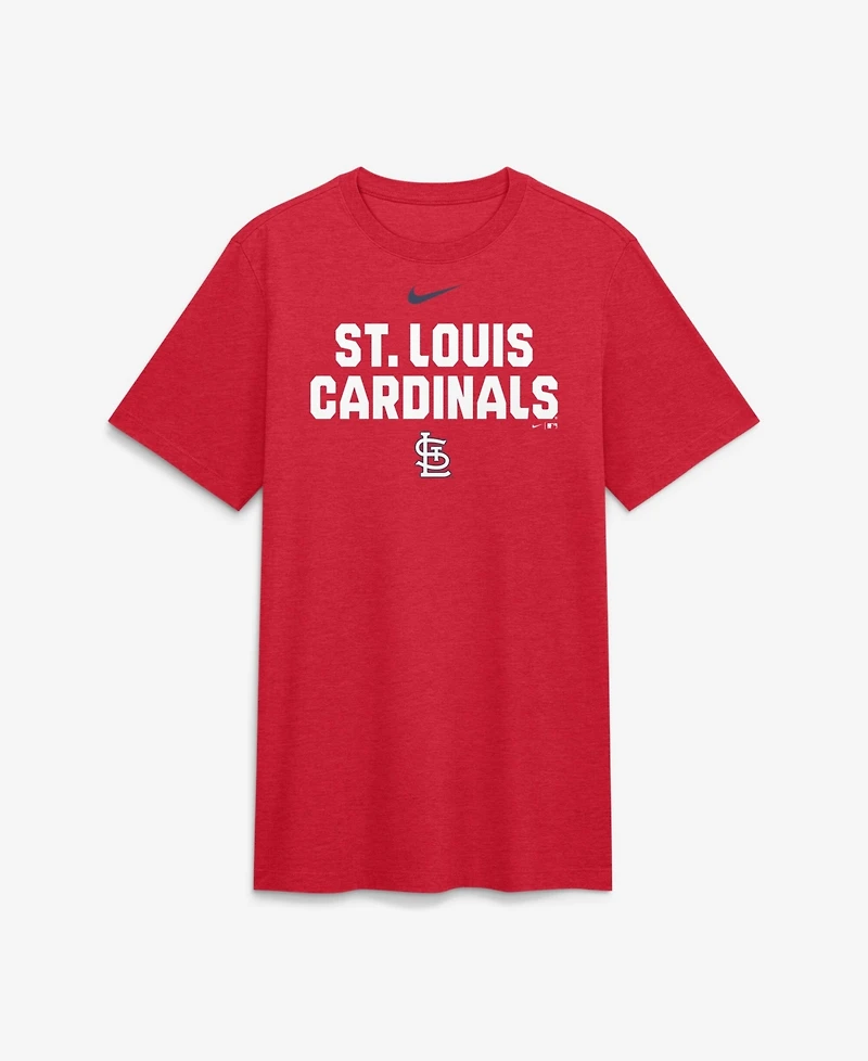Nike Men's Heather Red St. Louis Cardinals Stacked Tri-Blend T-Shirt