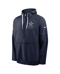 Nike Men's Navy Dallas Cowboys Sideline Anorak Half-Zip Hoodie