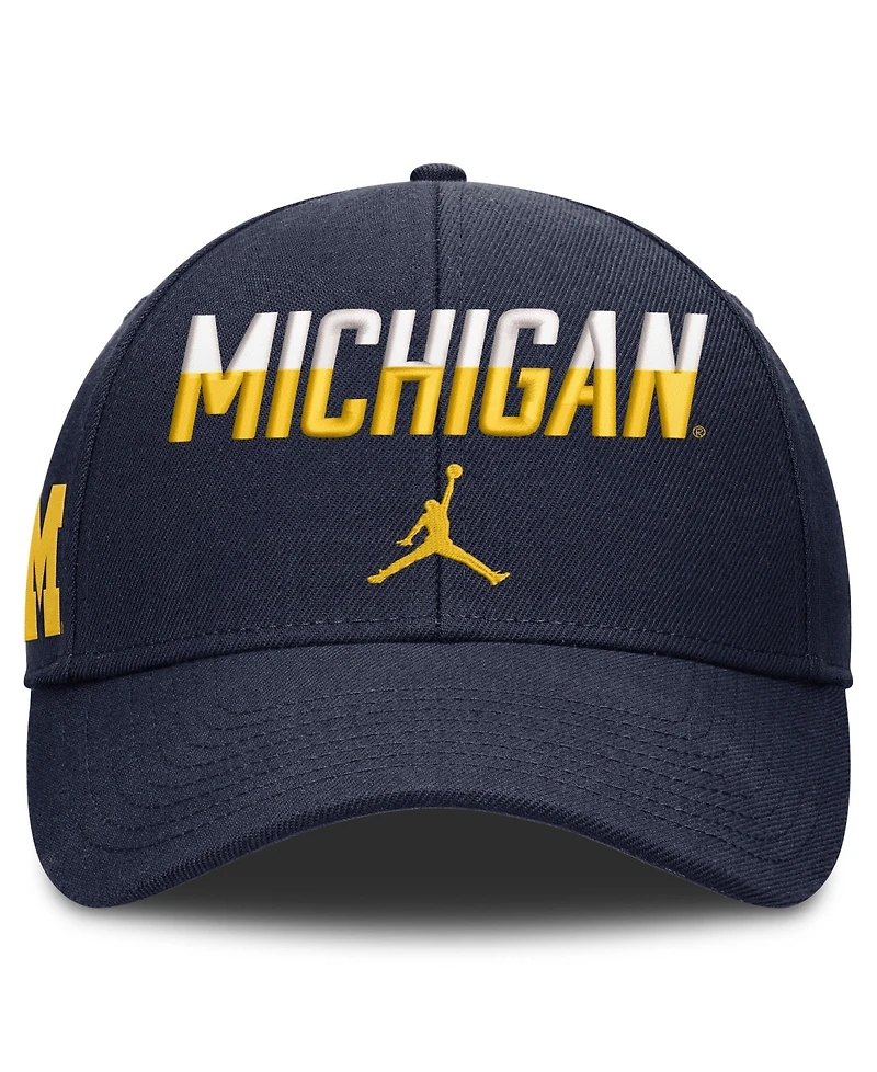 Jordan Men's and Women's Navy Michigan Wolverines 2026 On-Field Gameday Rise Adjustable Hat