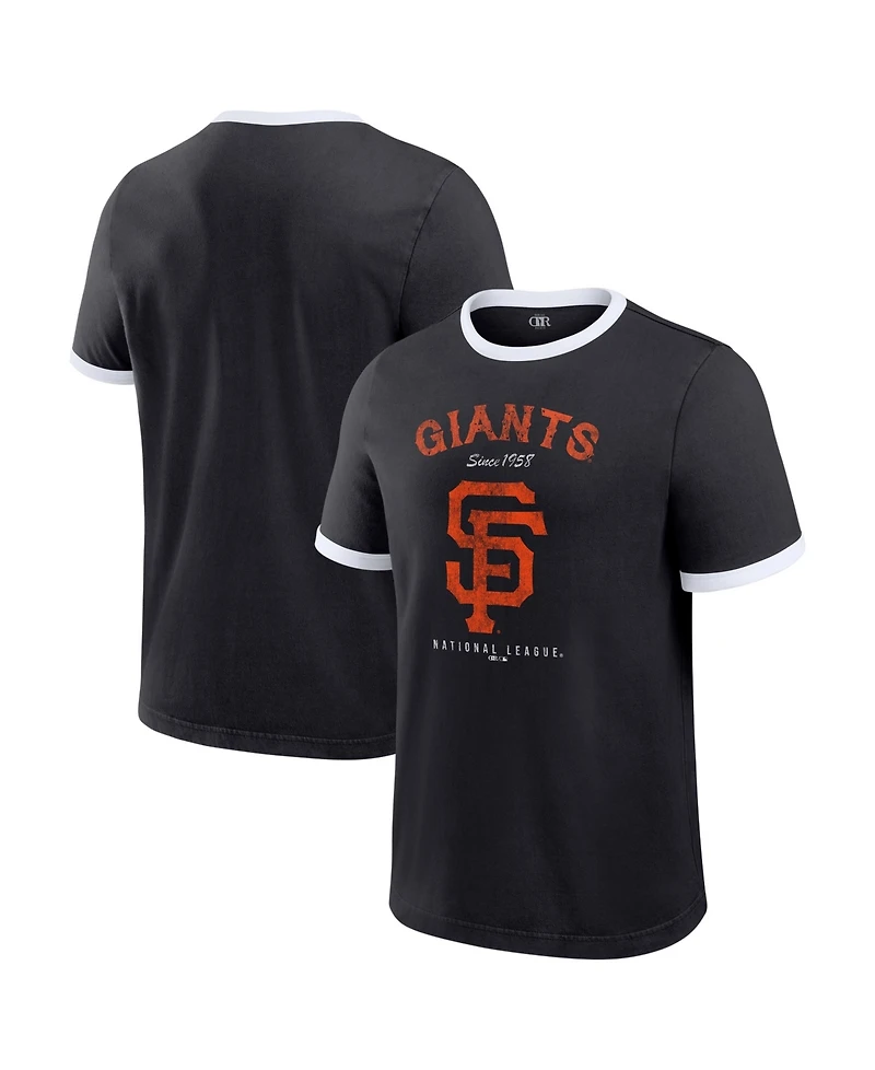 Darius Rucker Collection By Fanatics Men's Black San Francisco Giants Washed Ringer T-Shirt