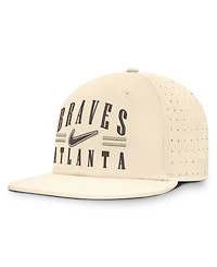 Nike Men's Natural Atlanta Braves True Dri-fit AeroBill Fitted Hat