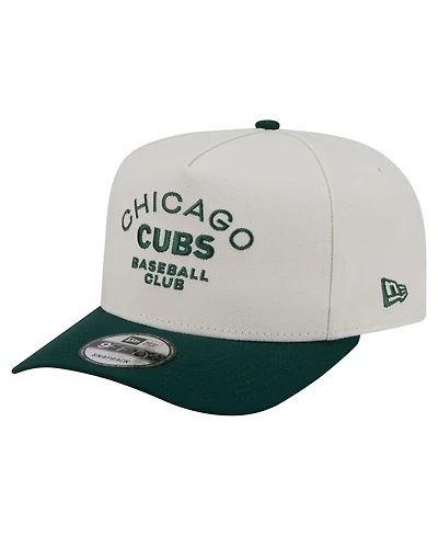 New Era Men's Cream/Dark Green Chicago Cubs Chrome A-Frame 9FIFTY Snapback Hat