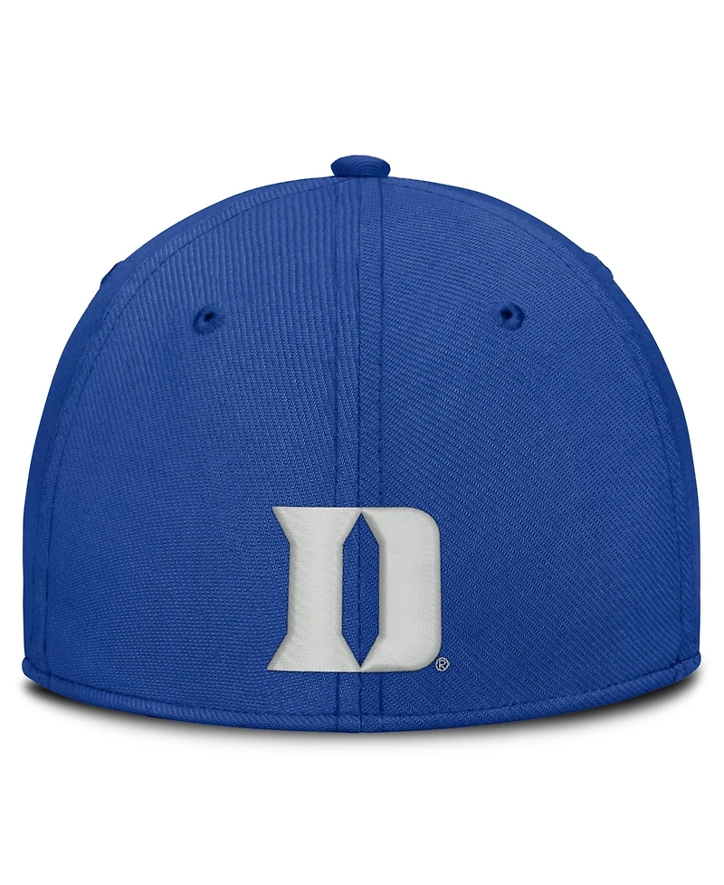 Nike Men's Royal Duke Blue Devils Rise On-Field Swoosh Flex Dri-fit Hat