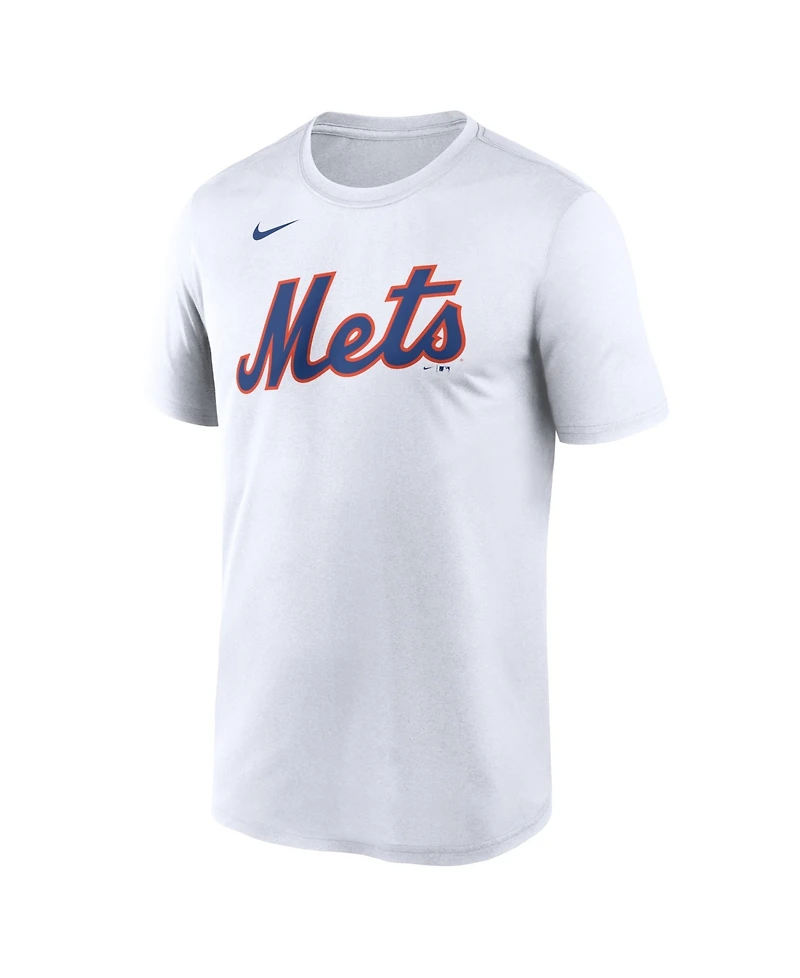 Nike Men's White New York Mets Legend Wordmark Dri-fit T-Shirt