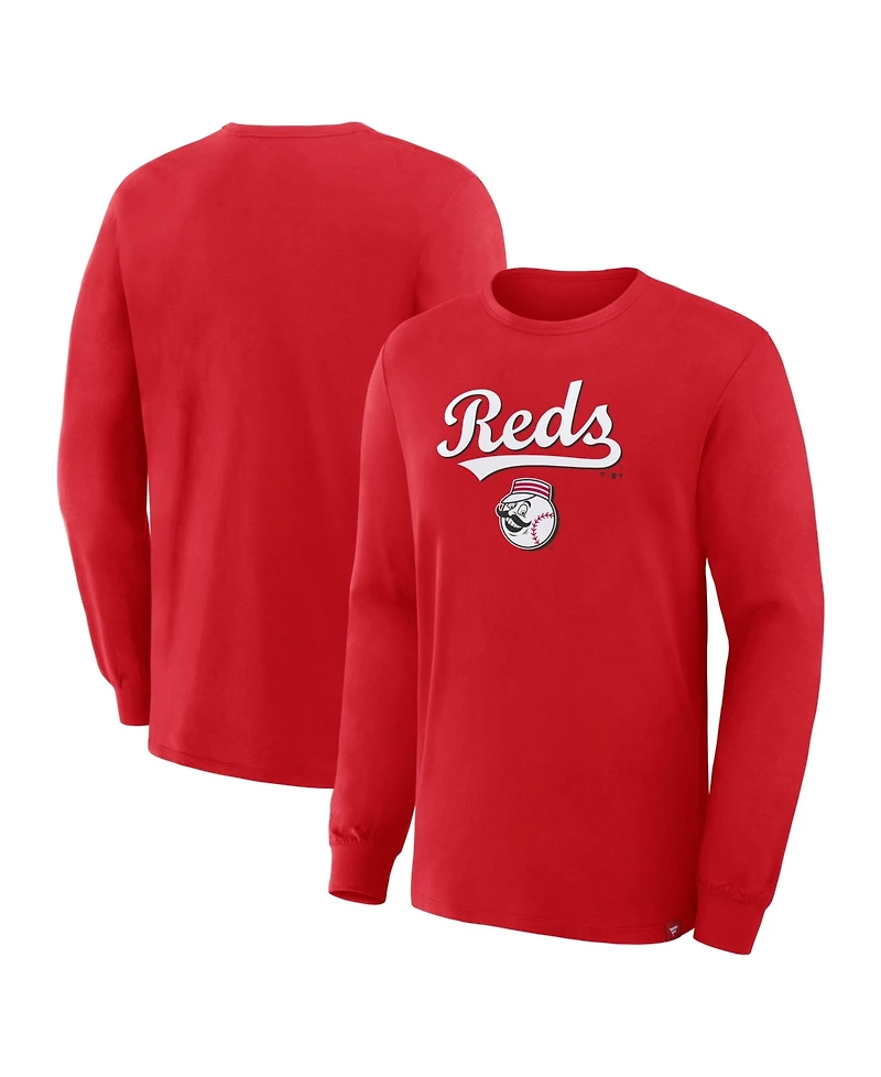 Fanatics Men's Red Cincinnati Reds Lock-Up Legacy Long Sleeve T-Shirt