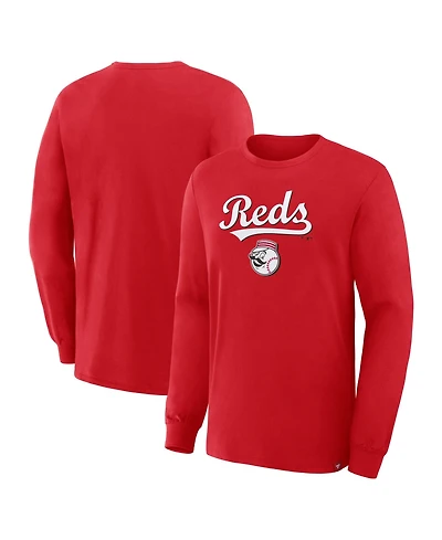 Fanatics Men's Red Cincinnati Reds Lock-Up Legacy Long Sleeve T-Shirt