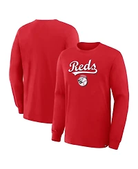 Fanatics Men's Red Cincinnati Reds Lock-Up Legacy Long Sleeve T-Shirt