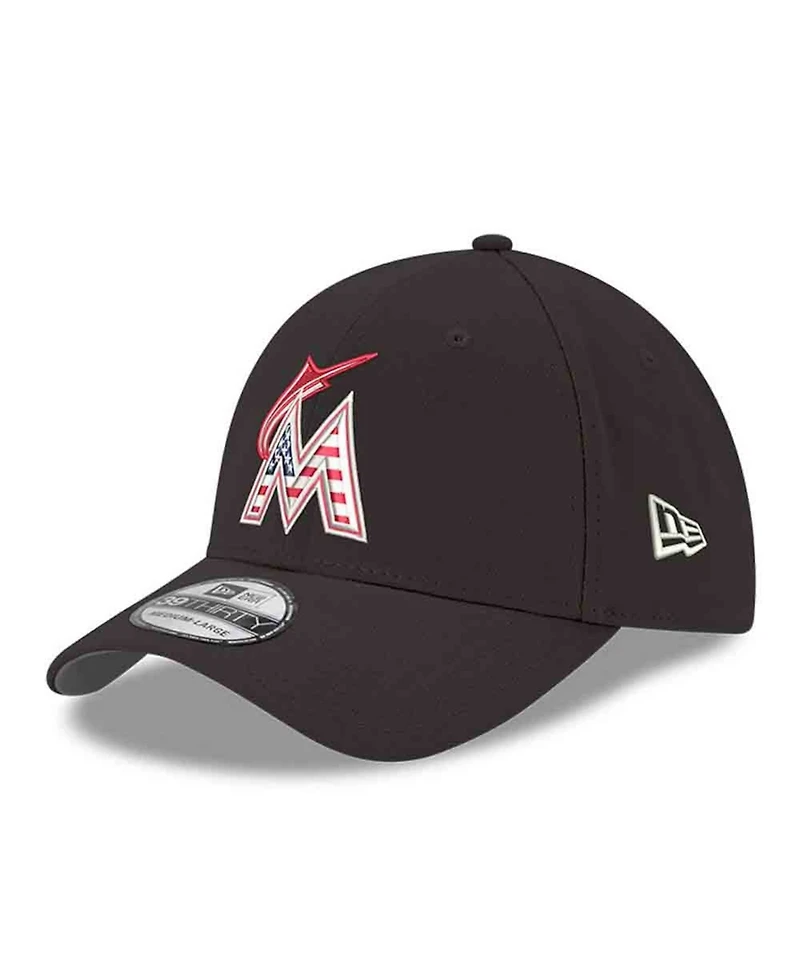 New Era Men's Black Miami Marlins America 250 39THIRTY Flex Hat