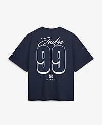 Nike Women's Aaron Judge Navy New York Yankees Premium Essentials Boxy Name & Number T-Shirt