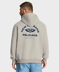 Fanatics Men's Off White New Orleans Pelicans Crossover Collection Blocked Shot Premium Pullover Hoodie