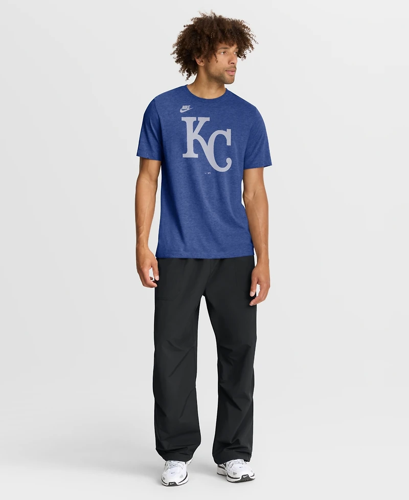 Nike Men's Heather Royal Kansas City Royals Cooperstown Logo Tri-Blend T-Shirt