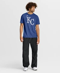 Nike Men's Heather Royal Kansas City Royals Cooperstown Logo Tri-Blend T-Shirt