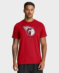 Nike Men's Red Cleveland Guardians Tri-Blend Logo T-Shirt