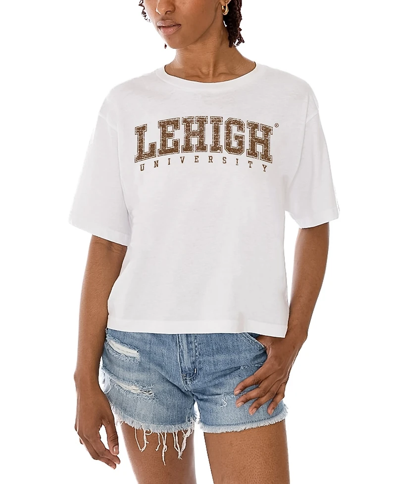 Gameday Couture Women's White Lehigh Mountain Hawks Claim To Fame Boxy Cropped T-Shirt