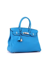 Pre-Owned HERMES Birkin 30 Handbag Verso Togo with Palladium Hardware
