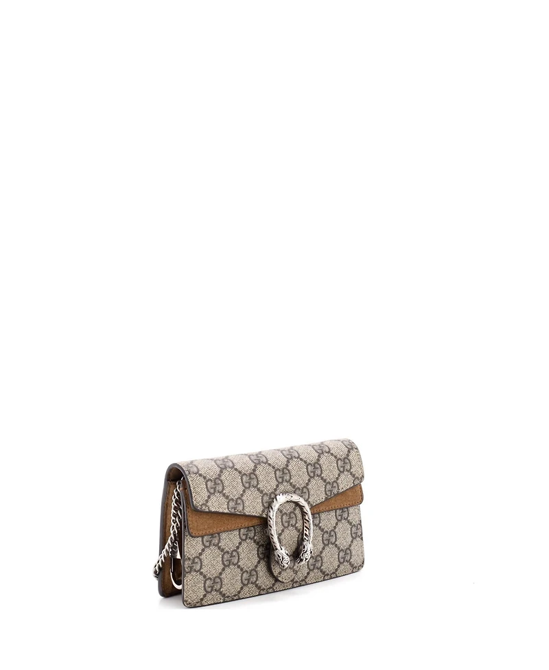 Pre-Owned Gucci Super Mini Dionysus Bag Gg Coated Canvas