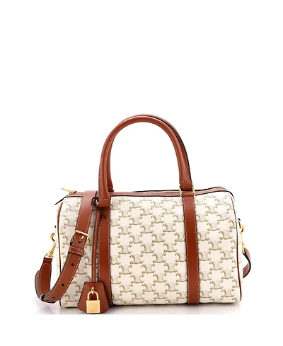 Pre-Owned Celine Large Boston Bag Triomphe Coated Canvas