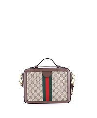 Pre-Owned Gucci Small Ophidia Zip Around Camera Bag Gg Coated Canvas