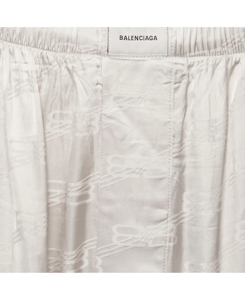 Pre-Owned Balenciaga Men's Monogram Jacquard Satin Pajama Pants