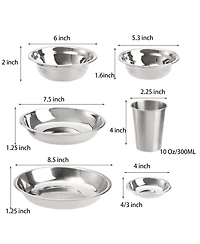 Piscifun 26 Piece Stainless Steel Camping Mess Kit Dinnerware Set For Hiking Travel Picnic