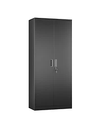 Boyel Living Lockable Steel File Cabinet, Adjustable Shelves, Metal Document Storage Cabinet for Home Office