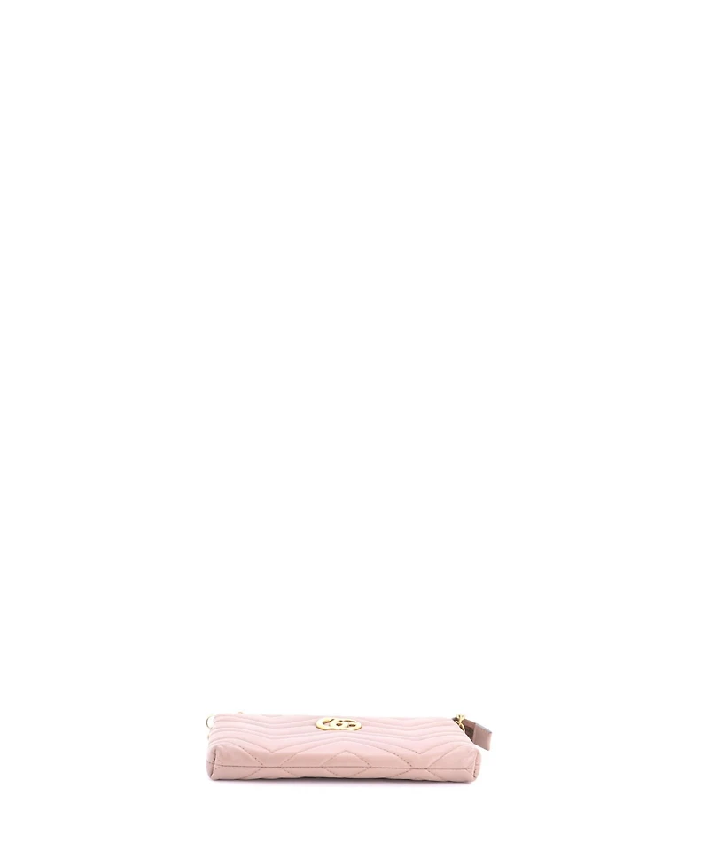 Pre-Owned Gucci Mini Gg Marmont Chain Shoulder Bag Matelasse Leather