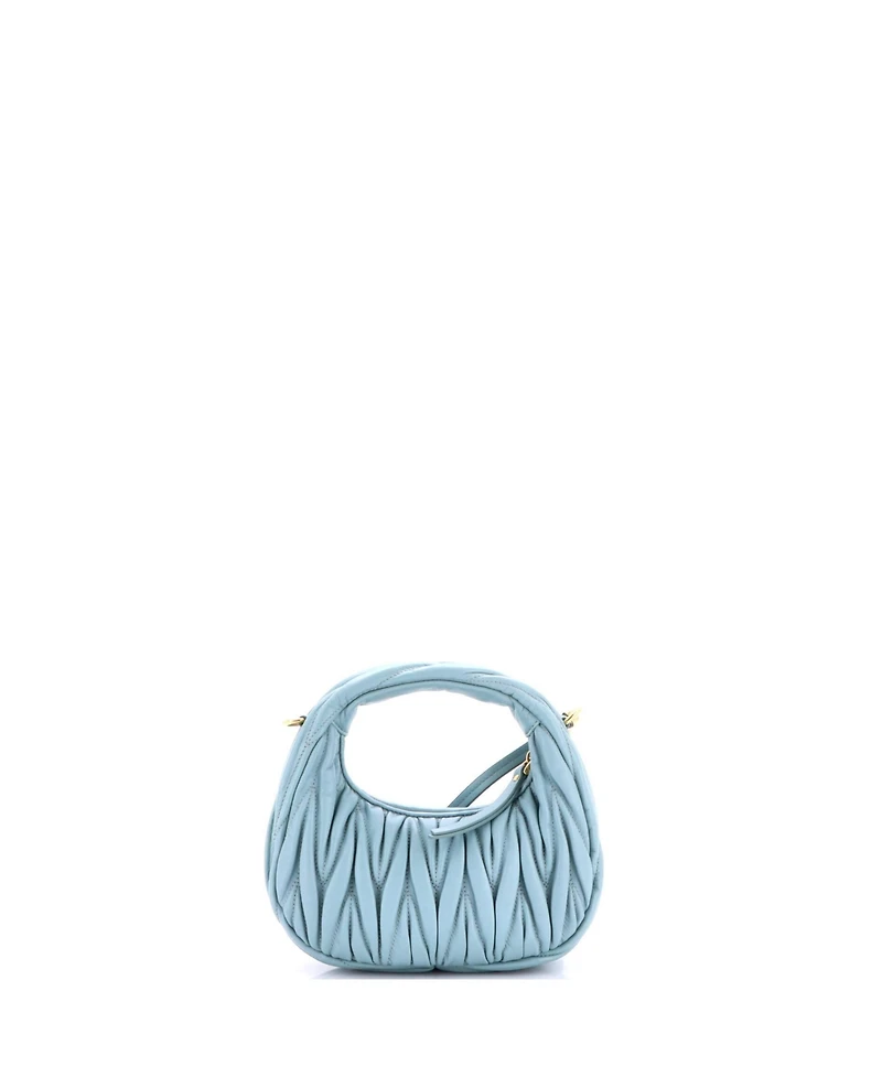 Pre-Owned Miu Miu Mini Wander Hobo Matelasse Leather