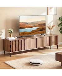 Slickblue Mid-Century Tv Stand with 4 Storage Cabinets for Living Room
