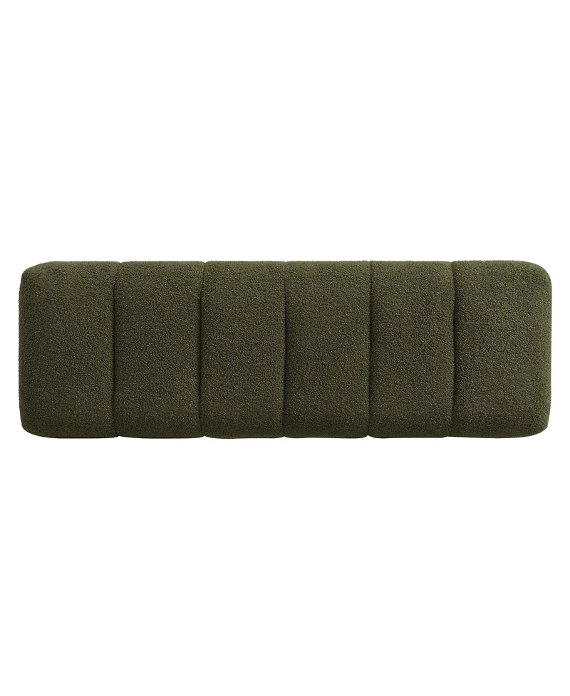 Flynama 50" Boucle Bench - No-Assembly Upholstered Seat for Dining and Entryway